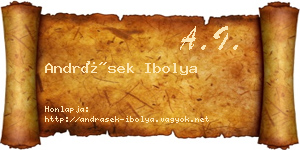 Andrásek Ibolya névjegykártya