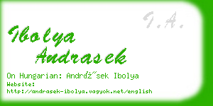 ibolya andrasek business card
